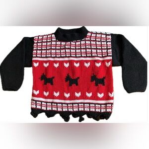 vintage Handmade Dog sweater with Pom Poms 🐾